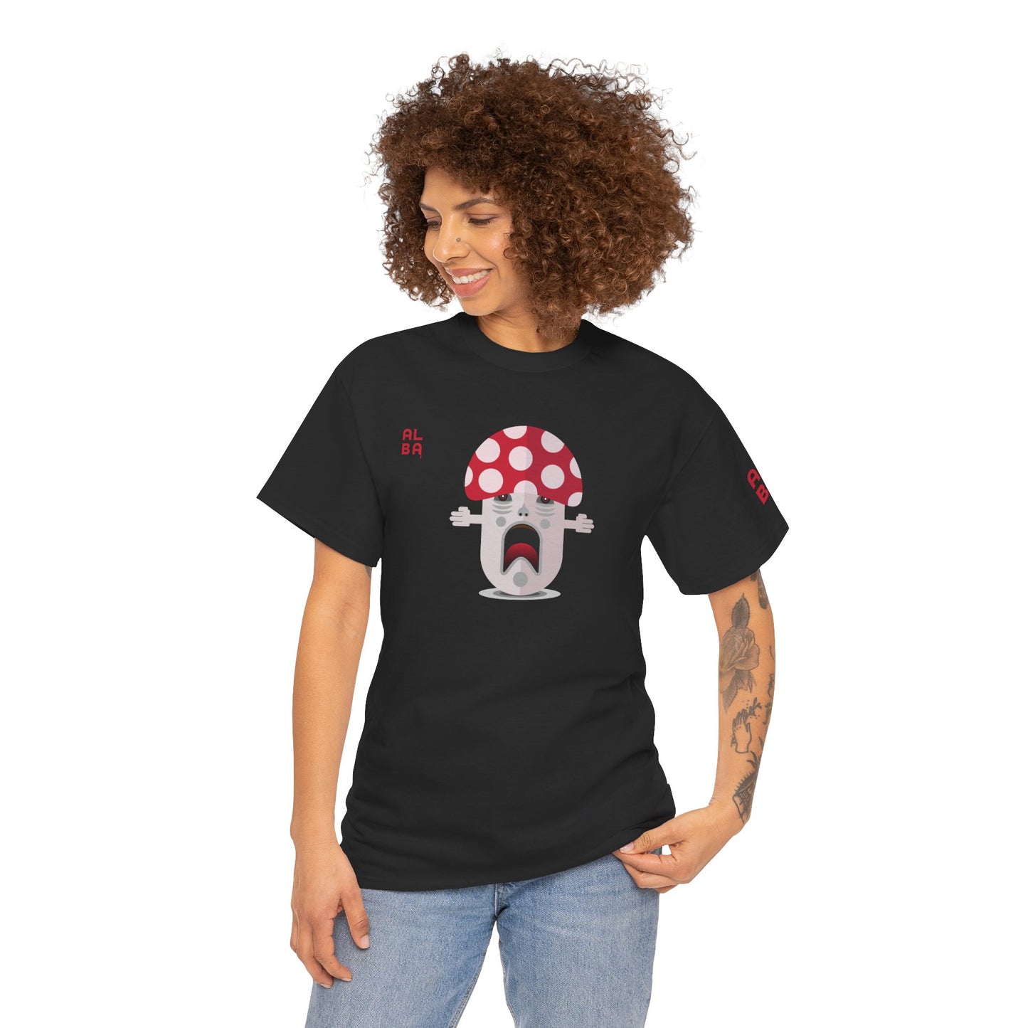 Shroom 1 Unisex Heavy Cotton Tee - Black